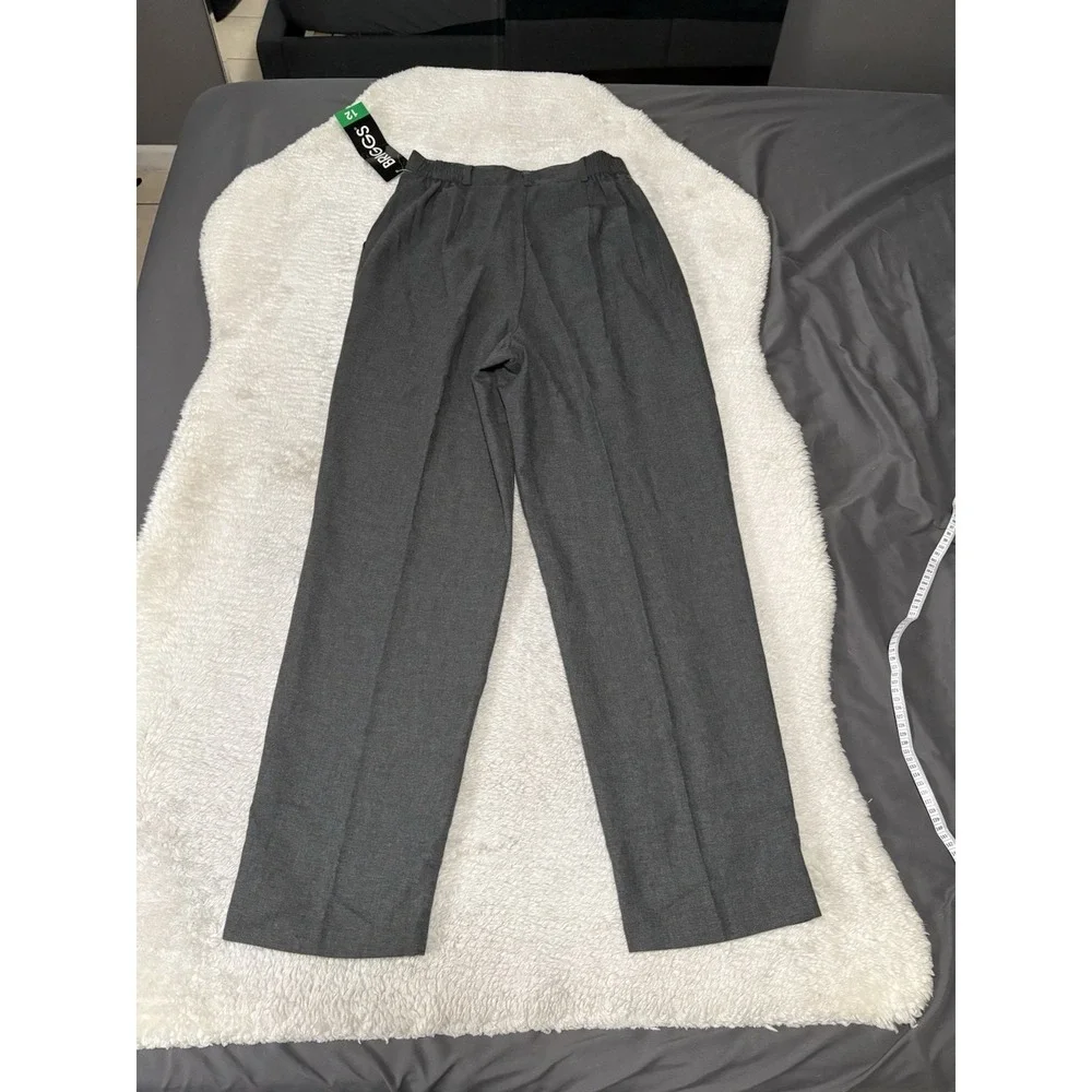 New‎ Briggs High Waist Gray Straight Dress Pants Size 12 Trousers NWT